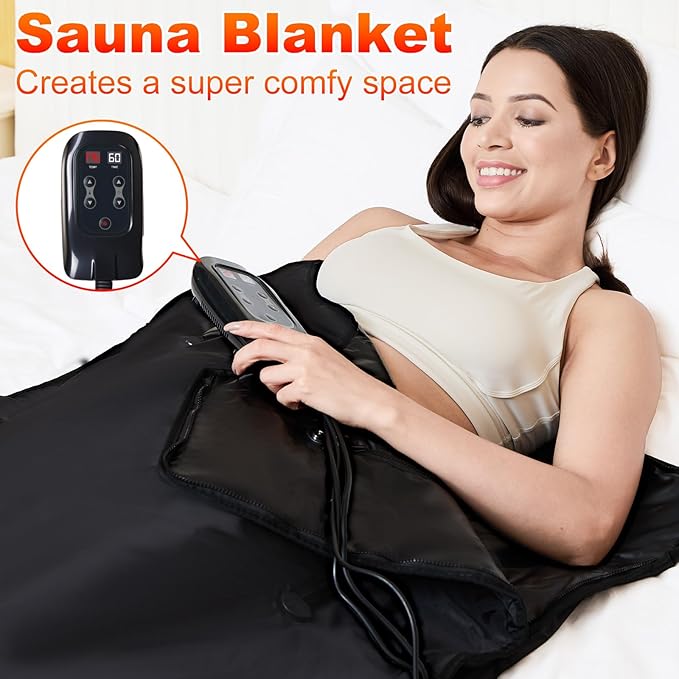 Far Infrared Sauna Blanket: Portable Sauna Blanket for Home Therapy-Infrared Blanket Sauna with 86–176°F Temp Range-StrideForce Fitness