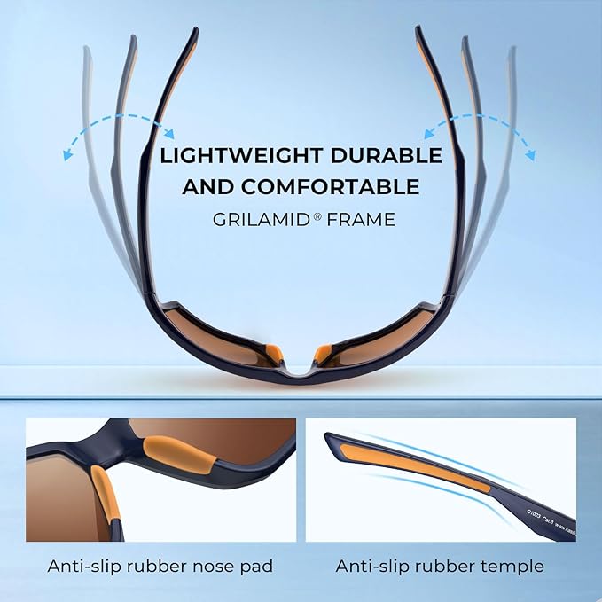 KastKing Osage Polarized Sport Sunglasses for Men and Women, Ideal for Driving Fishing Cycling Running, UV Protection-StrideForce Fitness