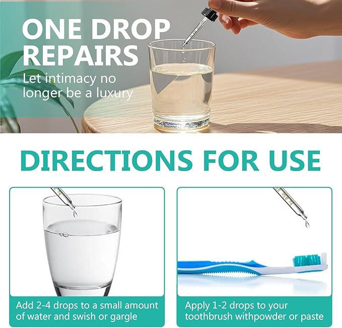 Feulover Gum Restore Drops - Natural Gum Support, Fresh Breath and Portable Oral Care，Helps Soothe Dry Mouth, Occasional Bad Breath, and Maintain Oral Wellness，Natural & Alcohol-Free Formula