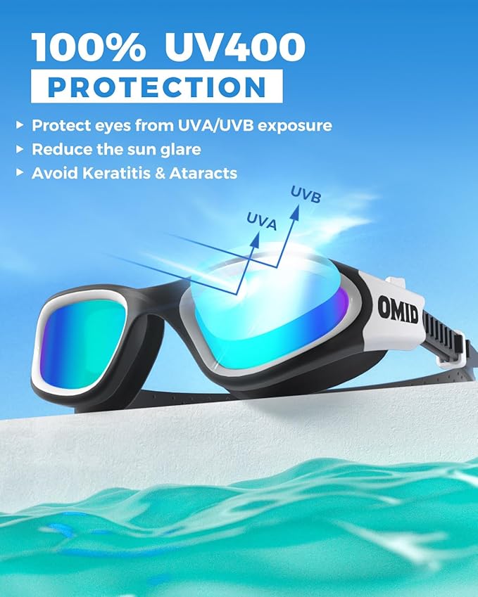 OMID Swim Goggles, P2 Polarized Swimming Goggles for Men Anti-fog Goggles Swimming for Adult Women-StrideForce Fitness