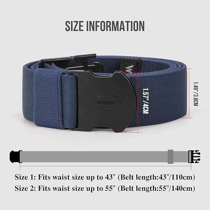 WHIPPY Mens Elastic Stretch Belt Unisex Adventure Web Belt for Women Men with Non-Metal Buckle Adjustable Belts-StrideForce Fitness
