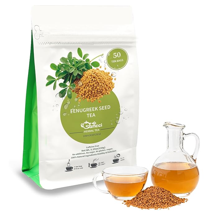 Samcci - Fenugreek Seed Tea Bags, 50 Teabags, 3g/bag - Natural Healthy Fenugreek Methi Seeds Herbal Tea - Non-GMO - Caffeine-free - Support Digestion & Improve Heart Health-StrideForce Fitness