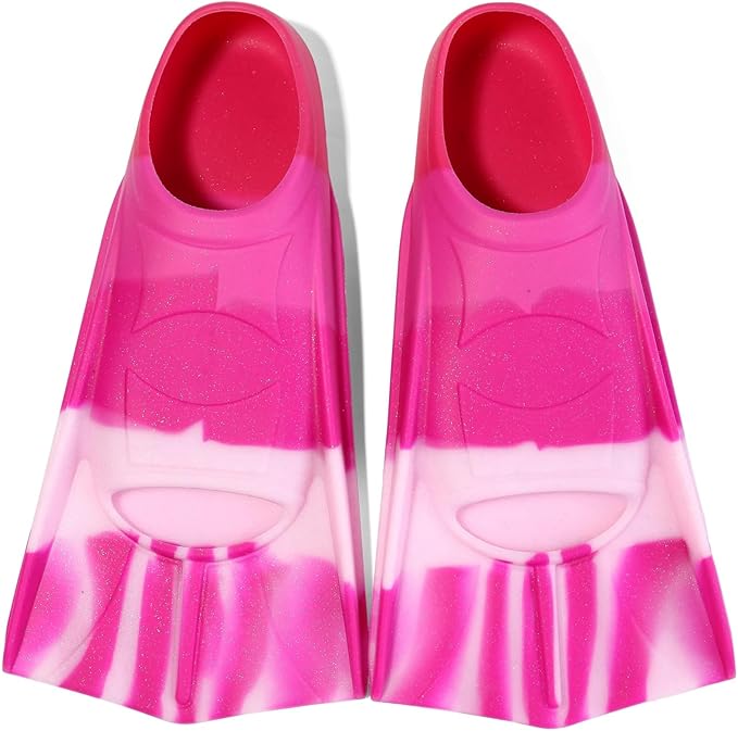 Kids Swim Fins,Short Kids Fins Youth Swimming Flippers for Lap Swimming Training for Children Girls Boys Beginners-StrideForce Fitness