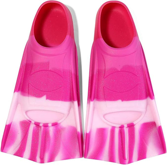 Kids Swim Fins,Short Kids Fins Youth Swimming Flippers for Lap Swimming Training for Children Girls Boys Beginners-StrideForce Fitness