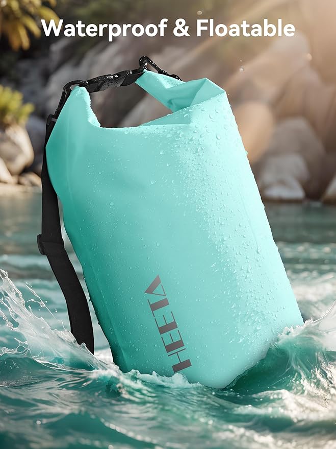 HEETA Waterproof Dry Bag for Women Men(Upgraded Version) 5L/10L/20L/30L/40L Roll Top Lightweight Dry Storage Bag Backpack with Emergency Whistle for Travel, Swimming, Boating, Kayaking, Camping, Beach-StrideForce Fitness
