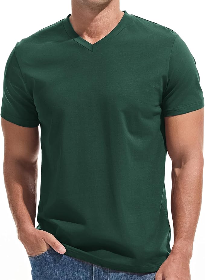 VEIISAR Premium V Neck T Shirts for Men - Modern Fitted Tees Vneck Undershirts-StrideForce Fitness