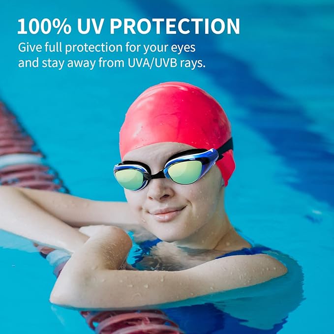 Nearsighted Swim Goggles, Shortsighted Optical Swimming Goggles No Leaking Anti Fog UV Protection for Adult Men Women-StrideForce Fitness