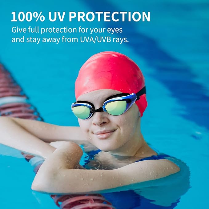 Nearsighted Swim Goggles, Shortsighted Optical Swimming Goggles No Leaking Anti Fog UV Protection for Adult Men Women-StrideForce Fitness