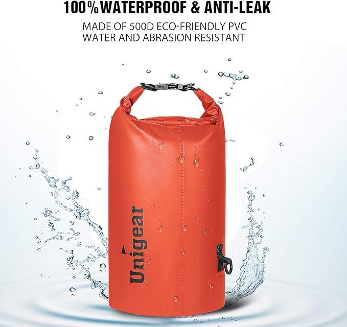 Unigear Dry Bag Waterproof, 2L/5L/10L/20L/30L/40L Floating and Lightweight Bags for Kayaking, Boating, Fishing, Swimming and Camping with Waterproof Phone Case-StrideForce Fitness