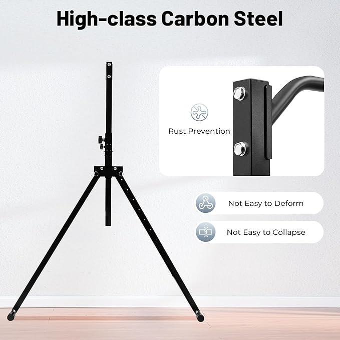 Foldable Power Tower Pull Up Bar Dip Station, 200kg/440.92lbs Triangular Pull Up Bar Station Adjustable, Multi-Function Strength Training Fitness Equipment for Home Gym-StrideForce Fitness