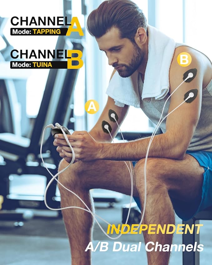 TENS Unit Muscle Stimulator for Pain Relief Therapy – 24 Modes TENS Machine & EMS Massager, Period Simulator Machine for Men & Women, Portable Muscle Stimulator for Back, Shoulder, and Neck Pain-StrideForce Fitness