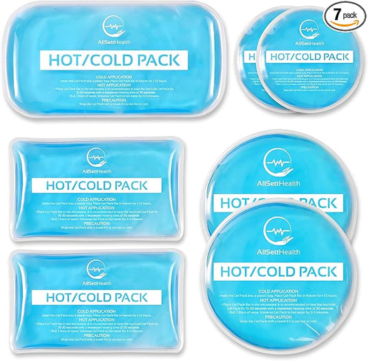 Reusable Hot and Cold Gel Ice Packs for Injuries - Gel Cold Packs for Injuries - Multiple Shapes and Sizes 7 Variety Pack-StrideForce Fitness