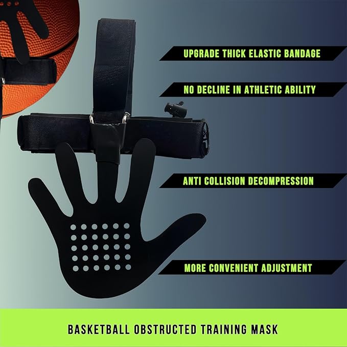 Generic Headgear Blocking Guards Basketball Defensive Mask, 3D Eye-Blocking Shooting Dribble Training Mask, Guard Shooter Jump Shot Basketball Game Training Equipment, Improving Skills, Black-StrideForce Fitness