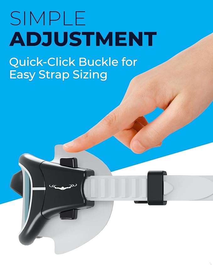 AqtivAqua Swimming Goggles for Kids, MINI-DX Wide View Swim Goggles for Kids Boys Girls, Anti Fog No Leaking-StrideForce Fitness