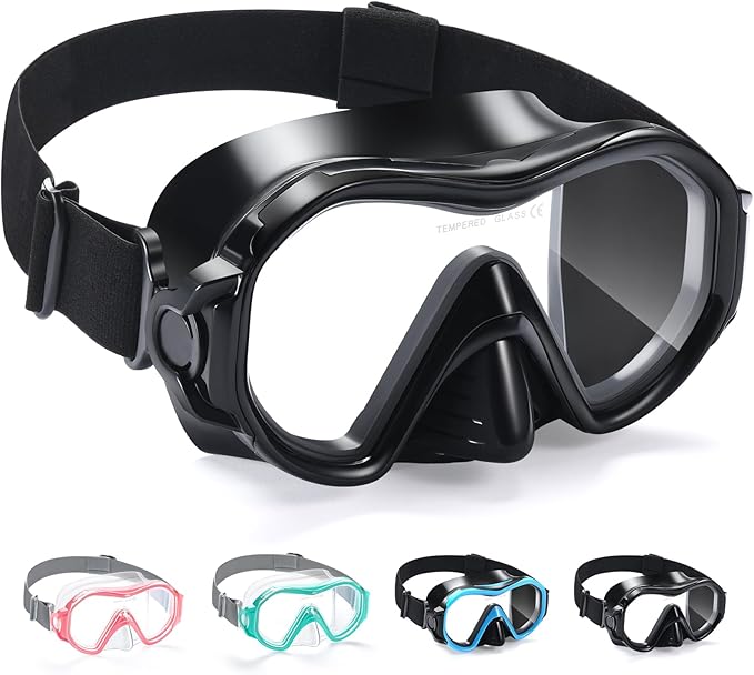 Supertrip Adult Swim Goggles Swimming Goggles with Nose Cover Elastic Fabric Strap Tempered Glass Snorkeling Gear for Adults-StrideForce Fitness