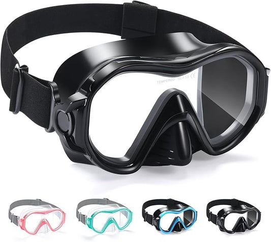 Supertrip Adult Swim Goggles Swimming Goggles with Nose Cover Elastic Fabric Strap Tempered Glass Snorkeling Gear for Adults-StrideForce Fitness