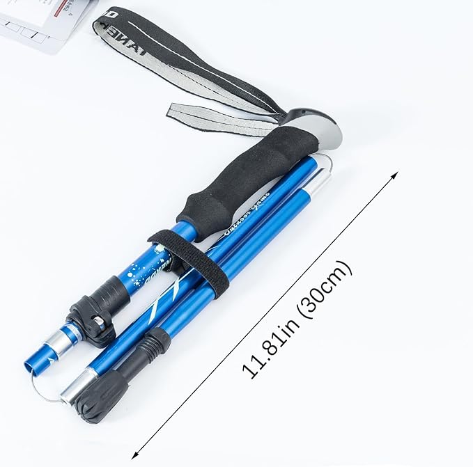 Trekking Poles - 1pc Sports Aluminium 7075 Anti Shock Walking Trekking Hiking Stick Pole,Ultralight Alpenstock,Adjustable Quick,Single Collapsible Pole-StrideForce Fitness