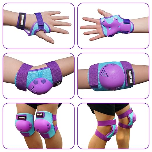 Youth/Kids Knee Pads Elbow Pads Wrist Guards Protective Gear Set for 3-15 Years Child Roller Skates, Skateboard, Cycling, Inline Skating, BMX Bike, Balance Bike, Scooter Riding and Other Outdoor Sports-StrideForce Fitness