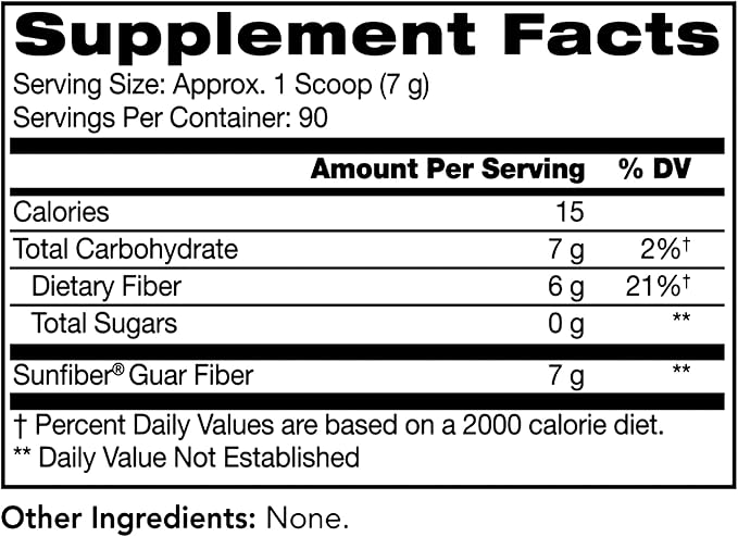 Tomorrow's Nutrition, Sunfiber, Prebiotic Fiber Supplement for Digestive Health, Low FODMAP, Gluten-Free, Unflavored, 90 Servings-StrideForce Fitness