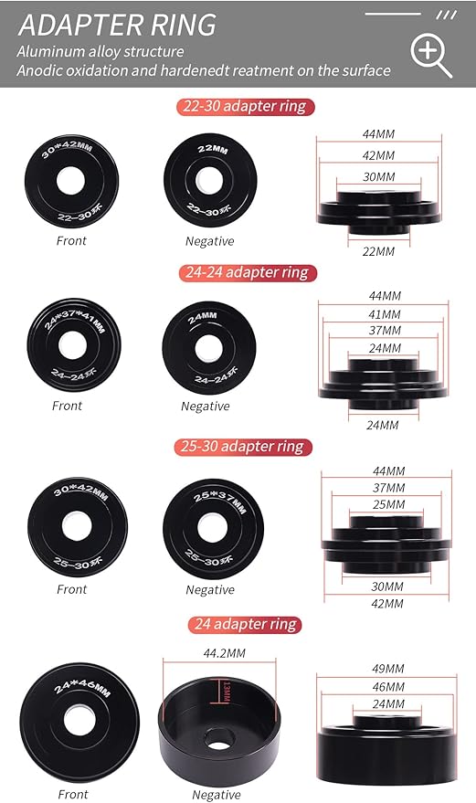 Bicycle Bearing Press Removal Tool，Bicycle Bearing Puller Install Tool, Bike Bottom Bracket Removal Tool Kit, Bicycle Bearing Press Kit BB73 BB86 BB30 BB91 BB92 PF30, MTB Road Bicycle Repair Tools-StrideForce Fitness