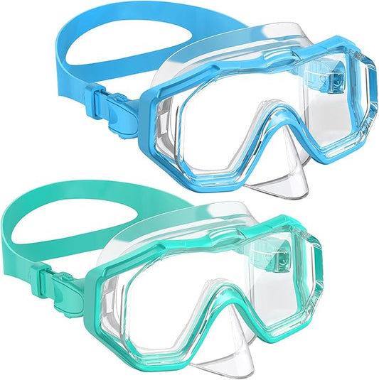 W WSTOO Kids Swim Goggles with Nose Cover,Snorkel Diving Swimming Mask for Youth 5-15,HD 3-Window Wide Vision Anti-Shattered Lens Anti-Fog&Leak-StrideForce Fitness