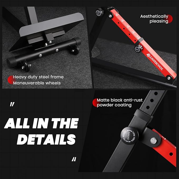 LIONSCOOL Heavy-Duty Adjustable Roman Chair - Back Extension Bench with Multiple Adjustment Functions- Hyperextension Bench Perfect for Home Gym-StrideForce Fitness