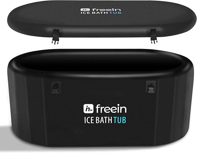 Freein Ice Bath Tub For Athletes Water Chiller Compatible Cold Plunge Outdoor, Portable, Foldable Cold Plunge Tub for Adults 52"x28"x24" Inflatable Recovery PRO-StrideForce Fitness