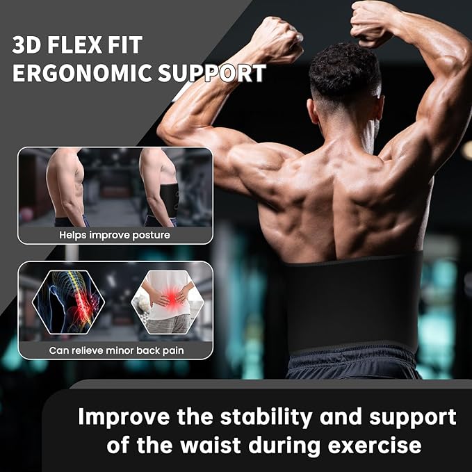 RIYA Waist Trimmer Sweat Waist Trainer for Women and Men Waist Sweat Belt Band Belly Stomach Wrap-StrideForce Fitness