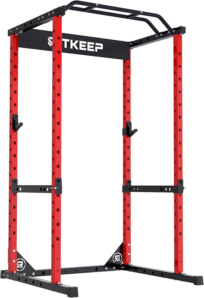 RitKeep Power Rack RMAX 2250 Multi-Function Power Cage for Strength Training - 1200lb Capacity Squat Rack with Multi-Grip Pull-Up Bar, Safety Bars, and J-Hook for Home Gym-StrideForce Fitness