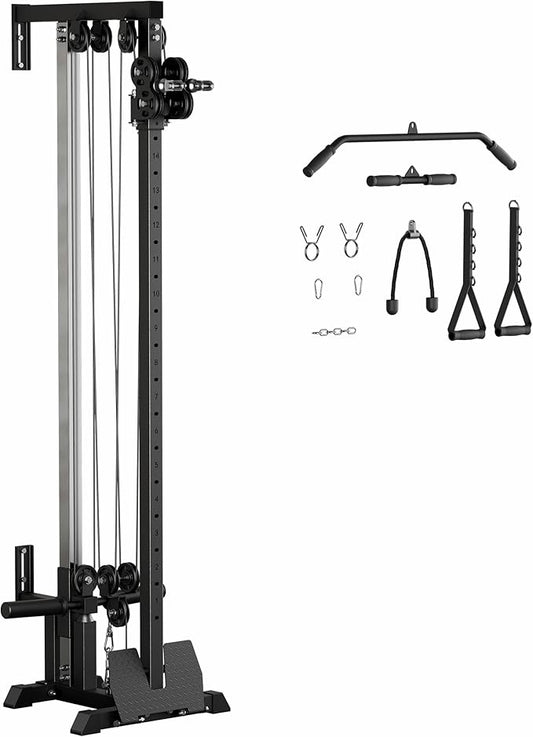 Fitness Wall Mount Cable Crossover Machine – Multi-Functional Dual Pulley System, Home Gym Equipment with Commercial-Grade Steel Frame and 400 lb Load Capacity for Home Gym.-StrideForce Fitness