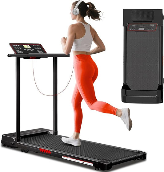 Portable Foldable Treadmills for Home, Small Folding Treadmill for Home Office with 300 LBS Capacity, Walking Running Exercise Electric Compact Treadmill with LED Display-StrideForce Fitness