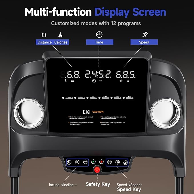 Treadmills for Home Use, Walking Pad Treadmill with Incline, Auto Foldable Treadmill for Home, 8.0 MPH Running Treadmill with Bluetooth Enabled, 300 lbs User Capacity-StrideForce Fitness