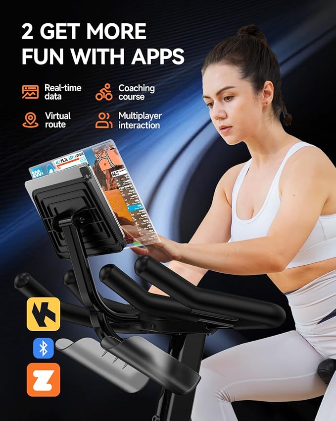 pooboo Exercise Bike, Adjustable Magnetic/Brake Pad Resistance Silent Belt Drive, Indoor Cycling Bike for Home Cardio, Fitness Stationary Bike with 350lbs/300lbs Weight Capacity &Upgraded Version Seat-StrideForce Fitness