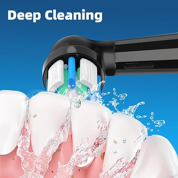 iO Replacement Heads Compatible with Oral B iO, for Oral B iO 2/3/4/5/6/7/8/9/10 Series Electric Toothbrushes, Medium Softness for Protect Teeth and Gums, 5 Black and 5 White