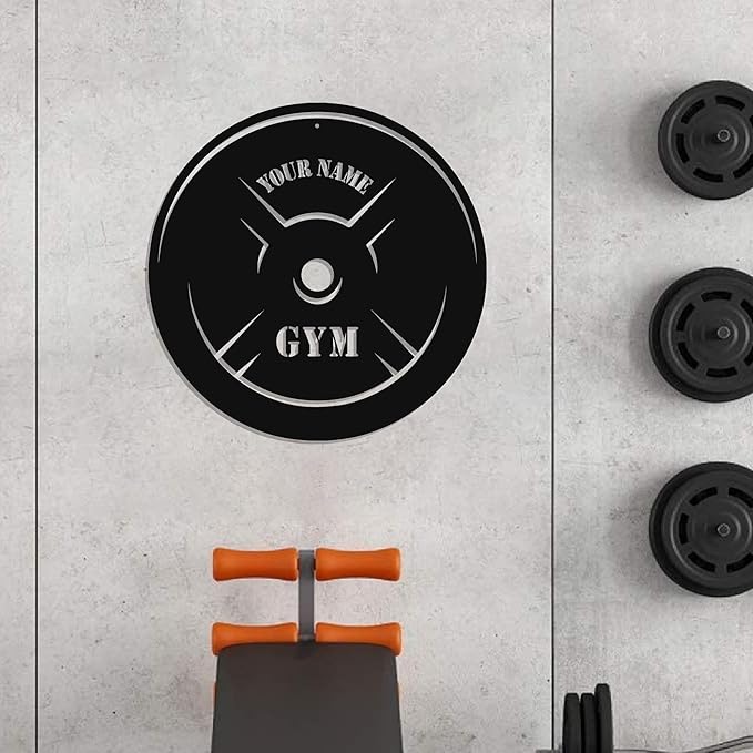 Personalized Home Gym LED Tin Metal Sign Multiple Sizes, Gym Sign Wall Decor, Exercise Workout Room Decor Fitness Center, Motivational Inspirational Hanging Wall Art Wall Plaque (05 w/o lights)-StrideForce Fitness