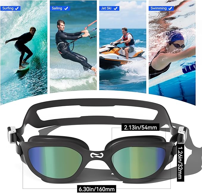 COPOZZ Swim Goggles Adult Women, Swimming Goggles for Women & Men, Anti-Fog No Leaking UV Protection for Adult-StrideForce Fitness
