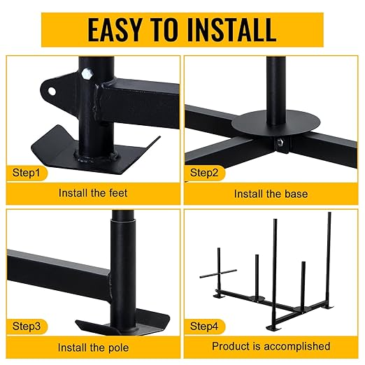 Weighted Training Pull Sled Fit for 1-2 Inch Plates, Sled Workout Equipment, Sport Power Sled for Athletic Exercise and Speed Improvement,300LB-StrideForce Fitness