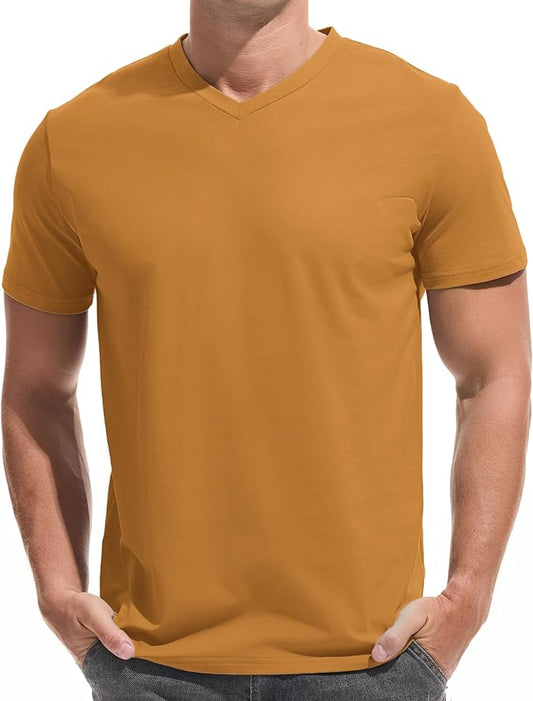 VEIISAR Premium V Neck T Shirts for Men - Modern Fitted Tees Vneck Undershirts-StrideForce Fitness