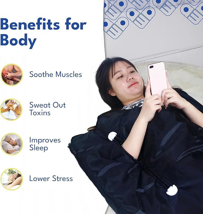 Infrared Sauna Blanket for Home | Portable Far Infrared Sauna Bag for Detox, Weight Loss & Relaxation, Dry Heat Therapy, Personal At-Home Wraps with Adjustable Temp 95-176°F. 120V 400 Watts, 70" x 31"-StrideForce Fitness