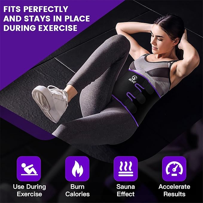 RIYA Waist Trimmer Sweat Waist Trainer for Women and Men Waist Sweat Belt Band Belly Stomach Wrap-StrideForce Fitness