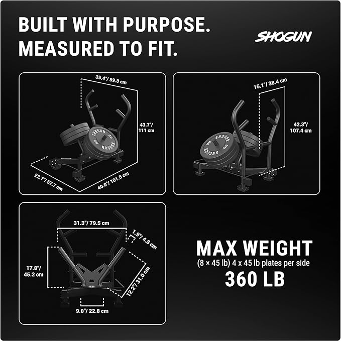 Shogun Stag Push Pull Sled – Full-Size Weighted Power Sled for Strength & Speed Training – Heavy Duty Gym Fitness with UHMW Skis & Dual Handles – Weighted for Grass, Turf & Concrete-StrideForce Fitness