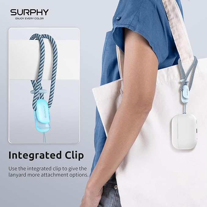 SURPHY 2 Pack Phone Lanyard for Cellphone Case, Phone Wrist Strap for Case, Cellphone Strap with 2-Color Braided, Charm Wrist Lanyard for Women and Men, Cloud Blue & Gray