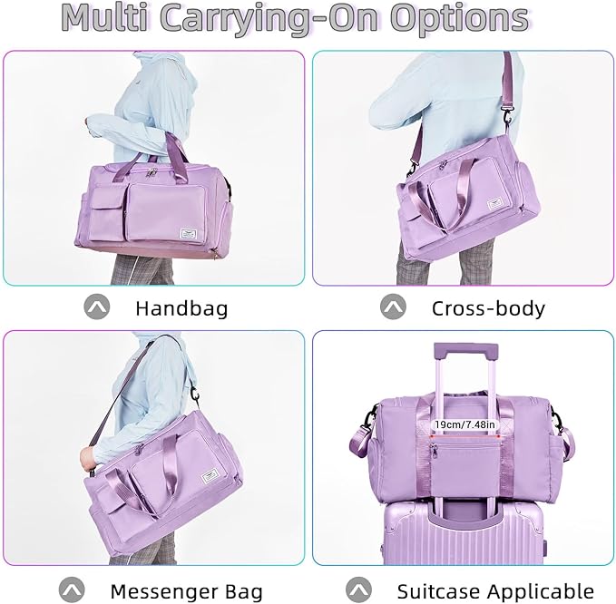 FIORETTO Women's Gym Duffle Bag with Shoes Compartment, 37L Capacity, Ideal for Travel, Gym, Sports, Duffel, Weekender-StrideForce Fitness