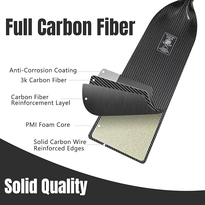 Dragon Boat Paddle Lightweight Full Carbon Fiber with Paddle Bag, 120/122/125CM (47/48/49 Inches) and Adjustable Dragon Boat Paddle115-130cm（）, IDBF Approved-StrideForce Fitness