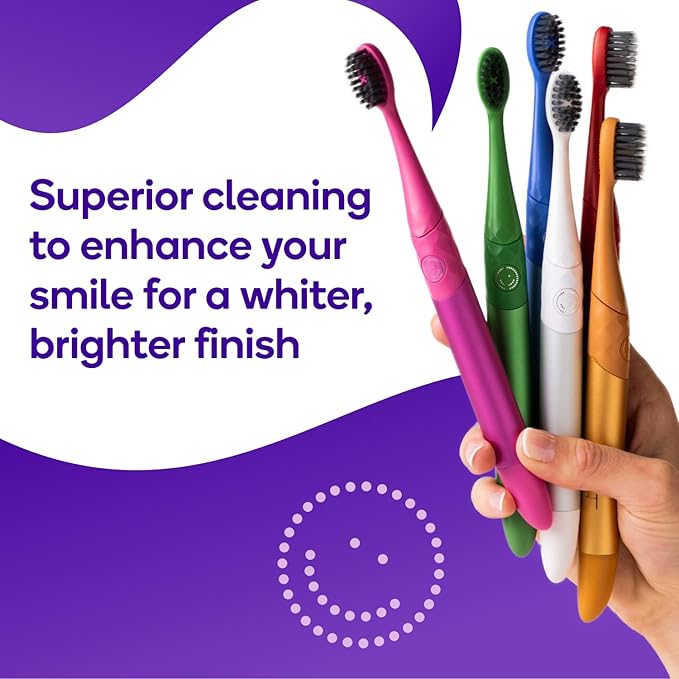 BURST Replacement Heads for Nova Sonic Toothbrush (Blue) | Super-Soft Bristles Reduce Risk of Abrasion & Irritation | Tapered Ends Reach Below The Gumline | for a Whiter, Brighter Smile