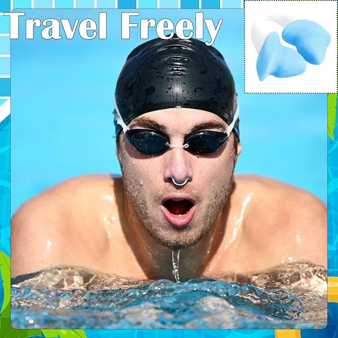 Soulchen 2 Pcs Swimming Nose Plugs Silicone Waterproof Painless Swim Nose Clip with Storage Box for Adults Kids Men Women Beginners-StrideForce Fitness