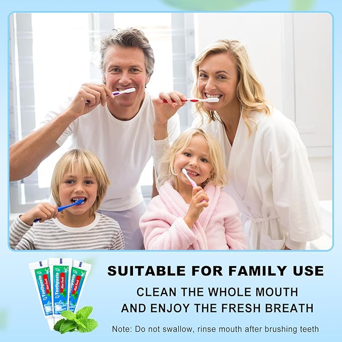 0.176 oz Bulk Travel Size Toothpaste, 30 Tubes Mint Flavor Mini Disposable Toothpaste for Hotel,Guests,Homeless,School