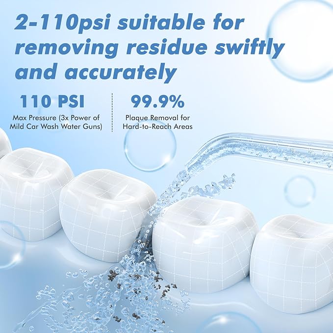 Portable Water Flosser for Travel, Mini Water Flosser with 3 Cleaning Modes, Foldable Water Tank, Long Battery Life & IPX7 Waterproof, Ideal for Orthodontic Patients and Braces Wearers