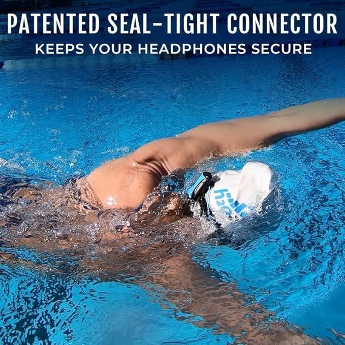 H2O Audio Stream 3 PRO and Surge S+ Earbuds - Underwater Streaming Music Waterproof MP3 Player for Swimming with Bluetooth and Short Cord Underwater Headphones with Superior Sound Quality (Blue)-StrideForce Fitness