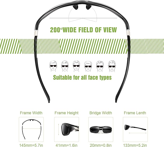 3 Pack Polarized Sports Sunglasses for Men, Mens Sunglasses Wrap Around UV400 Protection for Cycling Fishing Driving-StrideForce Fitness